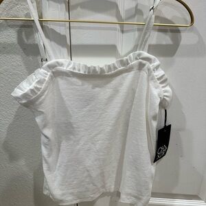 Chaser spaghetti strap timeless white. Ballet-core, dance-core, layering, NWT